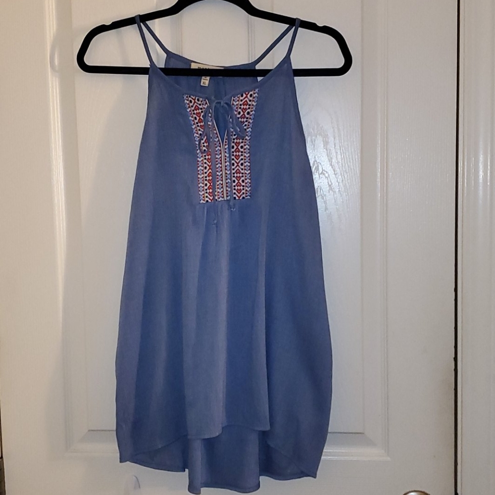 Denim Racer Front Blouse